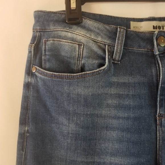 Topshop MOTO Dad Jeans - Distressed Blue - Picture 5 of 13